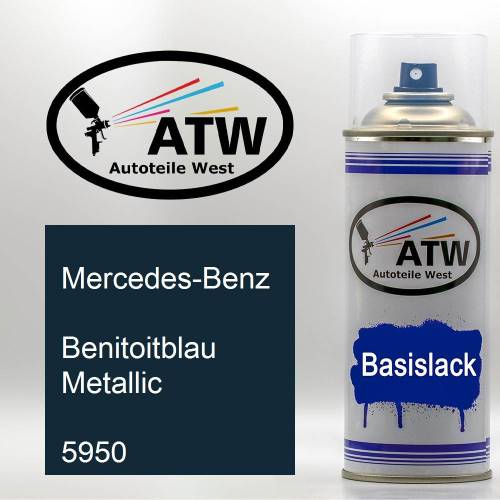 Mercedes-Benz, Benitoitblau Metallic, 5950: 400ml Sprühdose, von ATW Autoteile West.